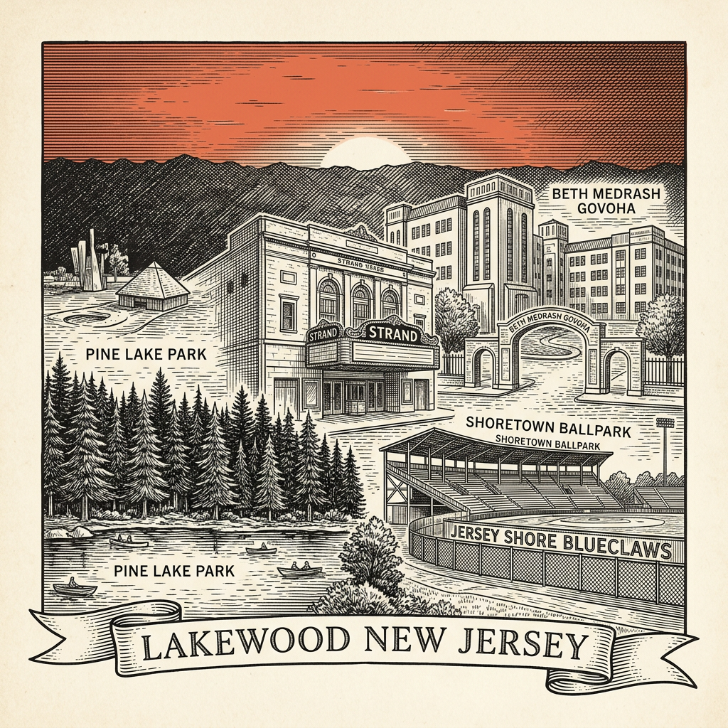 Engraved Lakewood NJ city illustration – Official Translations certified translation services from $29.95 per page