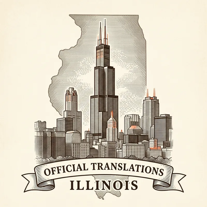 Flag of Illinois &mdash; certified translation services across Illinois